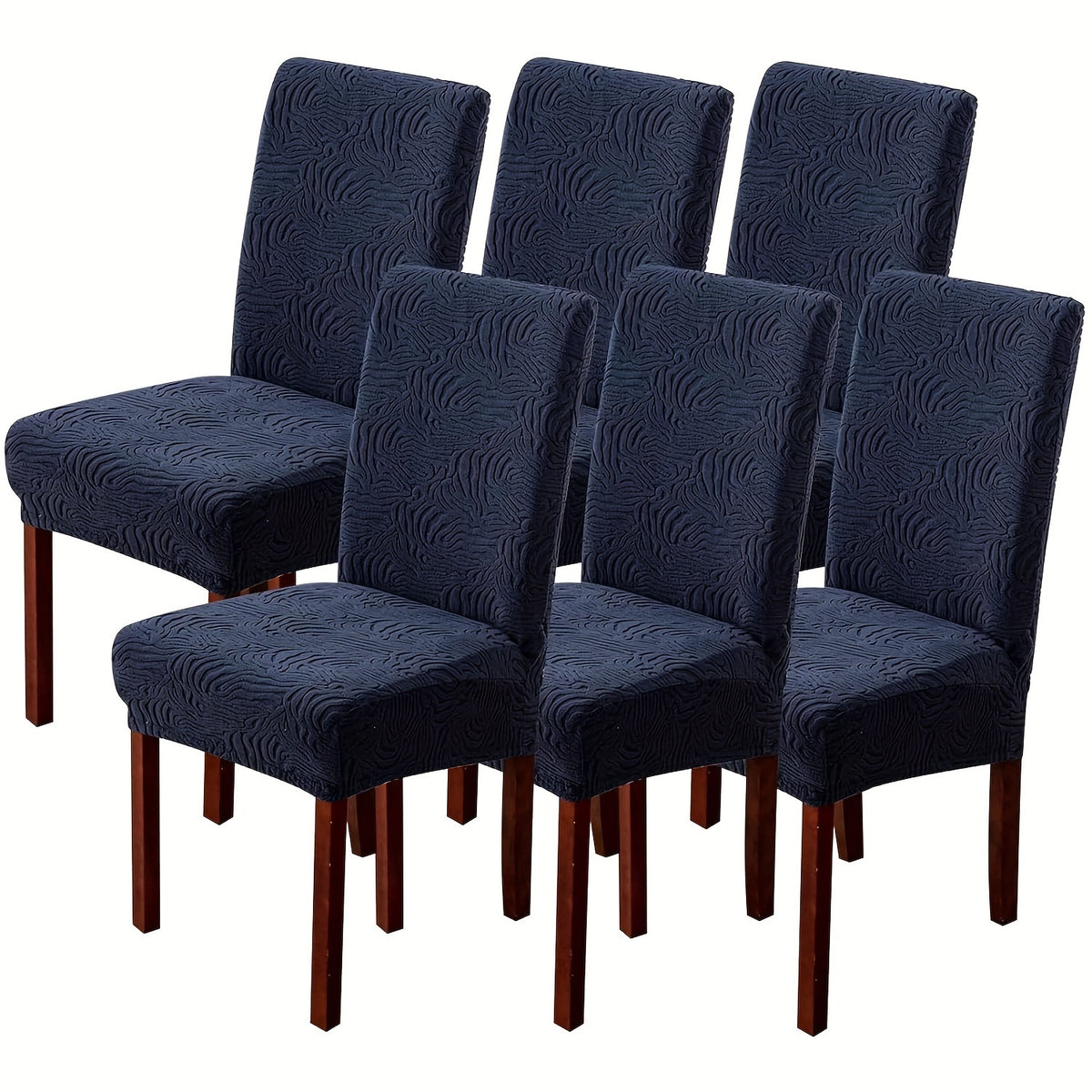4/6pcs Chair Covers for Dining Room, Stretch Jacquard Dining Chair Slipcovers Removable Washable Chair Protector for Kitchen, Hotel, Restaurant