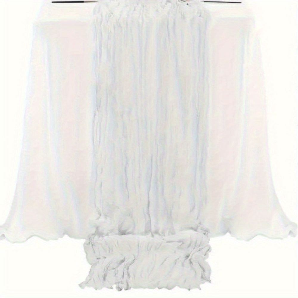 10pcs Pcs Cheesecloth Table Runner Suitable for Wedding Reception, -Edged Sheer Gauze Table Decor with -Edged Edges, Rectangular Runners for Boho Rustic Bridal Shower, Birthday Party, Graduation, Outdoor Events - Multi-Color