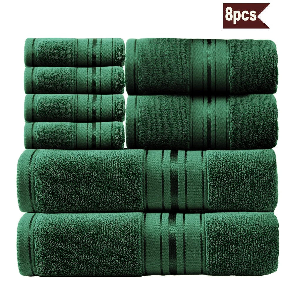 Luxury 8pcs Bath Towel Set, 100% Cotton Premium Hotel Quality, Includes 2 Bath Towels, 2 Hand Towels, 4 Washcloths, Soft Absorbent Spa Towel Collection, Ideal for Bathroom, Hotel, SPA