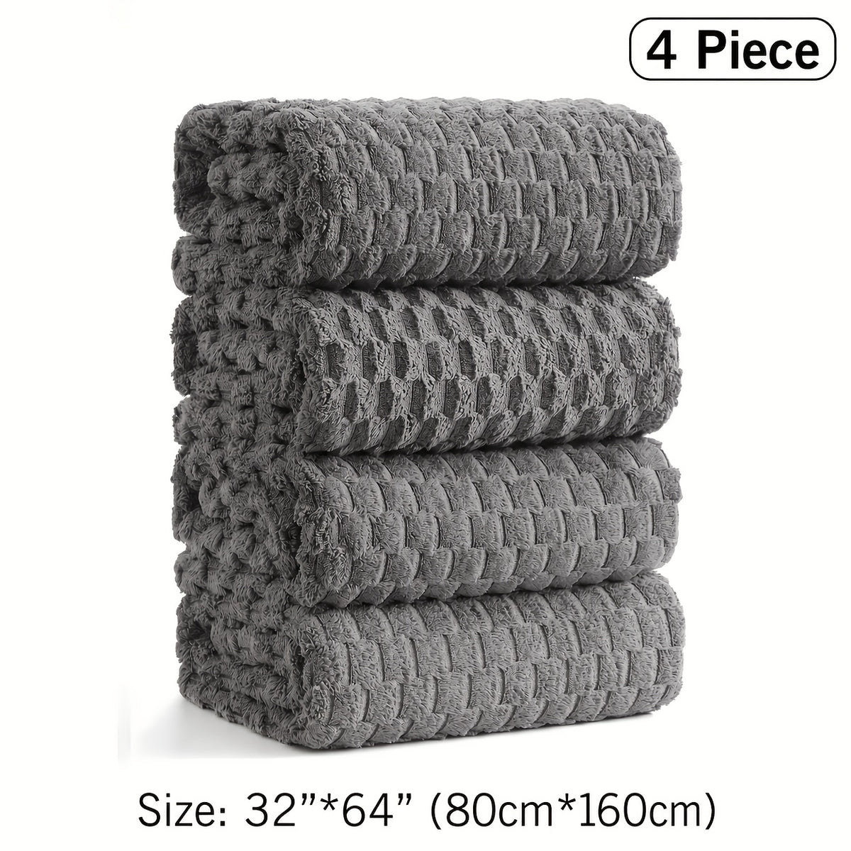 4pcs Oversized Bath Towel Set 32"x64" Extra Large Microfiber Towels Ultra Soft Quick Drying Multi Color Combo Beige White Light Blue Dark Gray And Random Color Luxurious Spa Grade Bath Towels for Home Family Or Gifting Modern Coastal Style