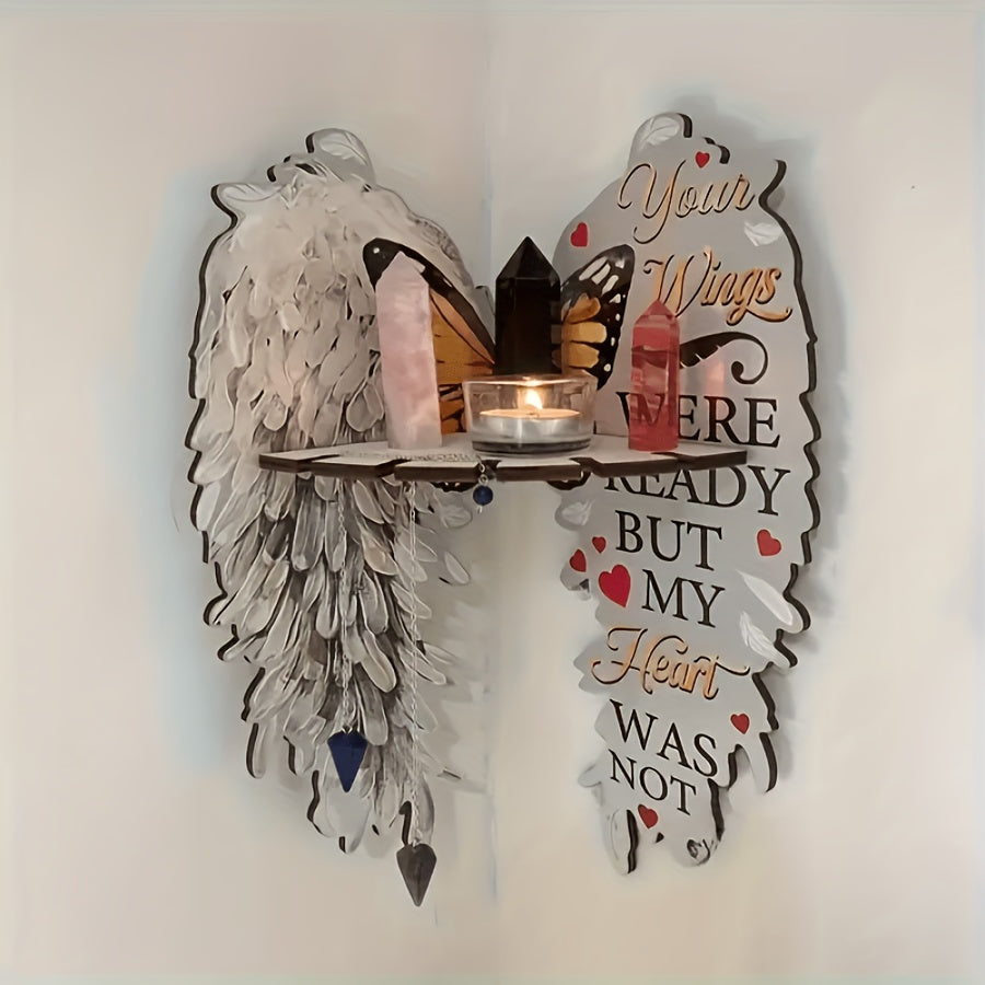 [Angel Wing Corner Shelf] Valentine's Day Decoration Home, Bedroom, Living Room, Bathroom Angel Wing Corner Shelf Decoration, 1 Bohemian Style Vintage Angel Wing Corner Shelf, Suitable for Various Room Types, No Need for Electricity
