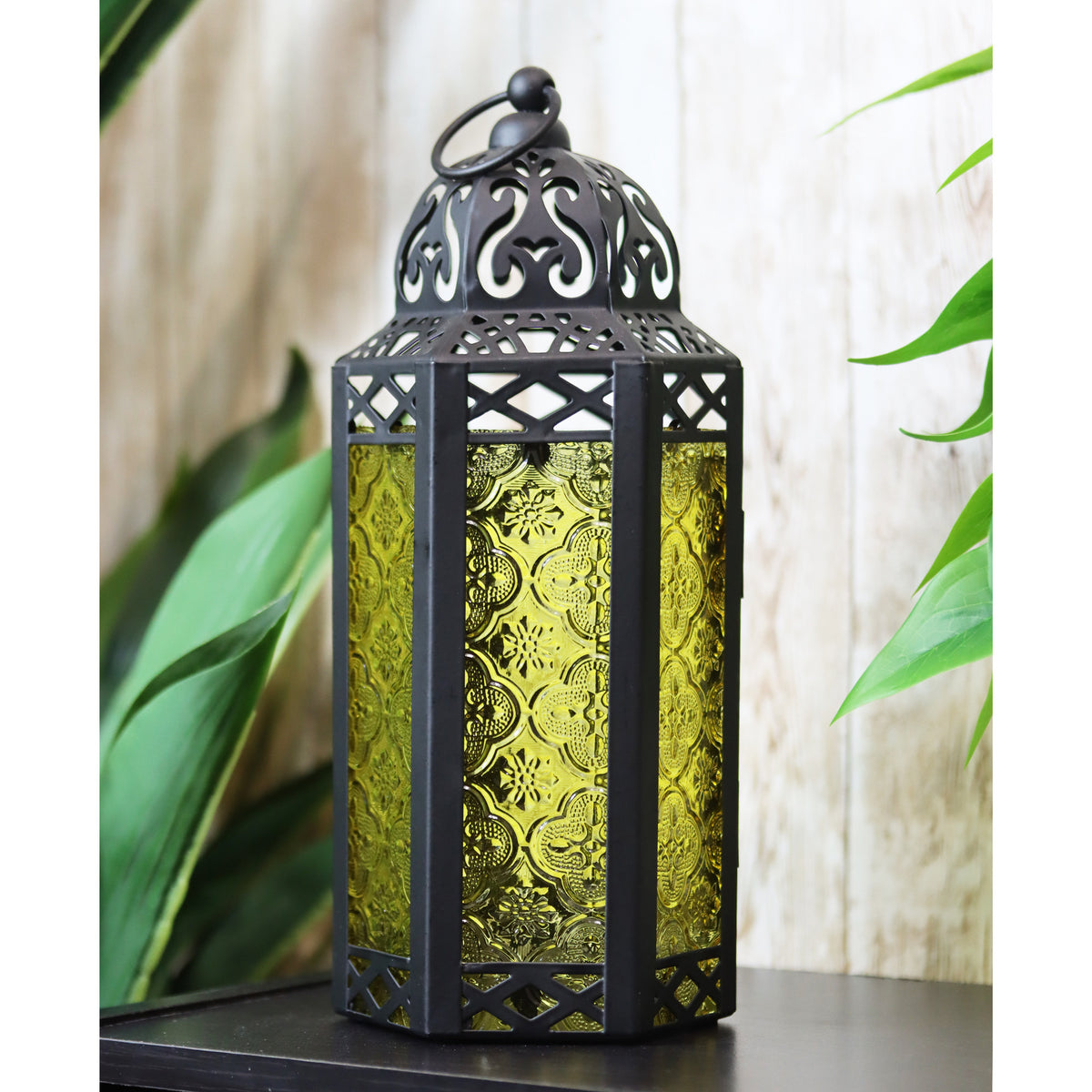 Decorative Moroccan Candle Lantern Holder, Medium, 10.5" Tall