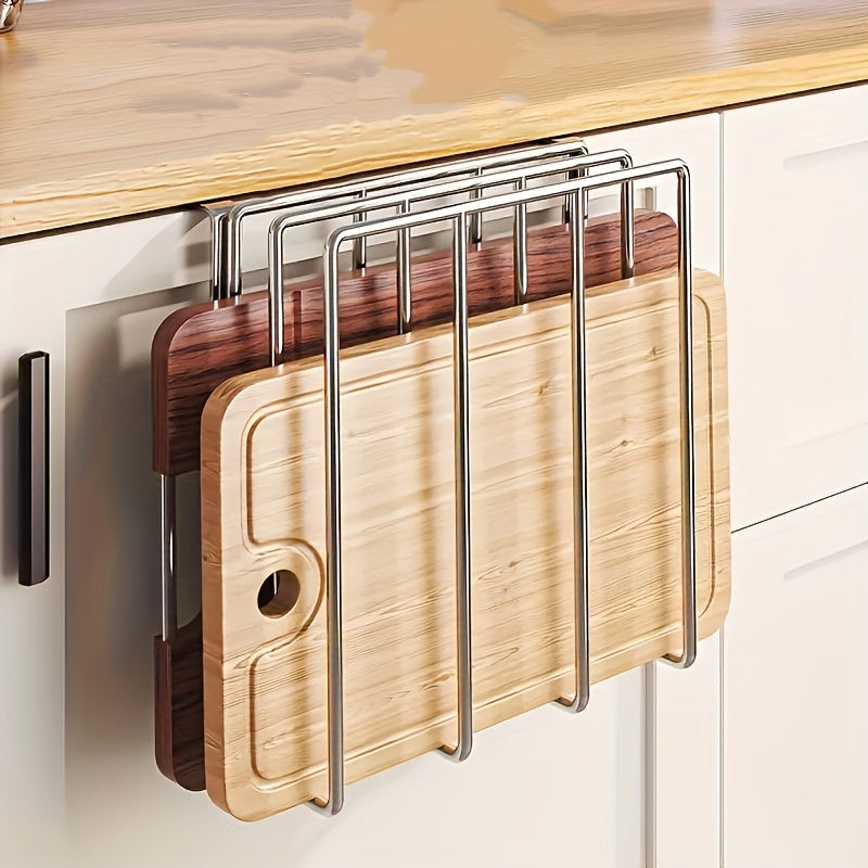 Kitchen Hook Rack, Capable Of Hanging Cutting Boards, Pot Covers And Cabinet Door Hooks, Making It Easy To Organize Kitchen Utensils And Bathroom Supplies. Made Of Steel And Carbonized Coating, It Is More Sturdy And Stable, And Less Prone To Rust.