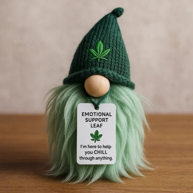 1pc Emotional Support Weed Dwarf, Mini Companion, Fun Handmade Mini Decoration, with Encouragement Card, Tabletop Piece, Fun Home Decor