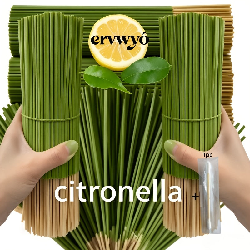 65/150pcs Extended Citronella Oil Lemon Grass Sticks - 45-Minute Burn Time, Artificial Wood Summer Scent for Home, Camping, Patio, Pool & Outdoor Activities - Air Purifying Relax, Holiday Decor (Halloween/ Christmas/ Easter/ Thanksgiving)