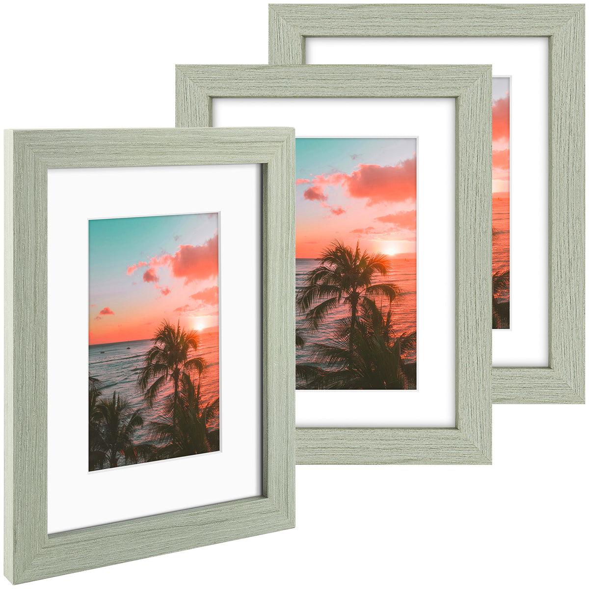 3 Pack 6x8/8x10/9x12/11x14/16x20 Picture Frames Set with Mat or without Mat, Engineered Wood Photo Frames with Plexiglass, for Wall or Tabletop Display - Gallery Wall Frames, Office Home Decor,Poster Frames