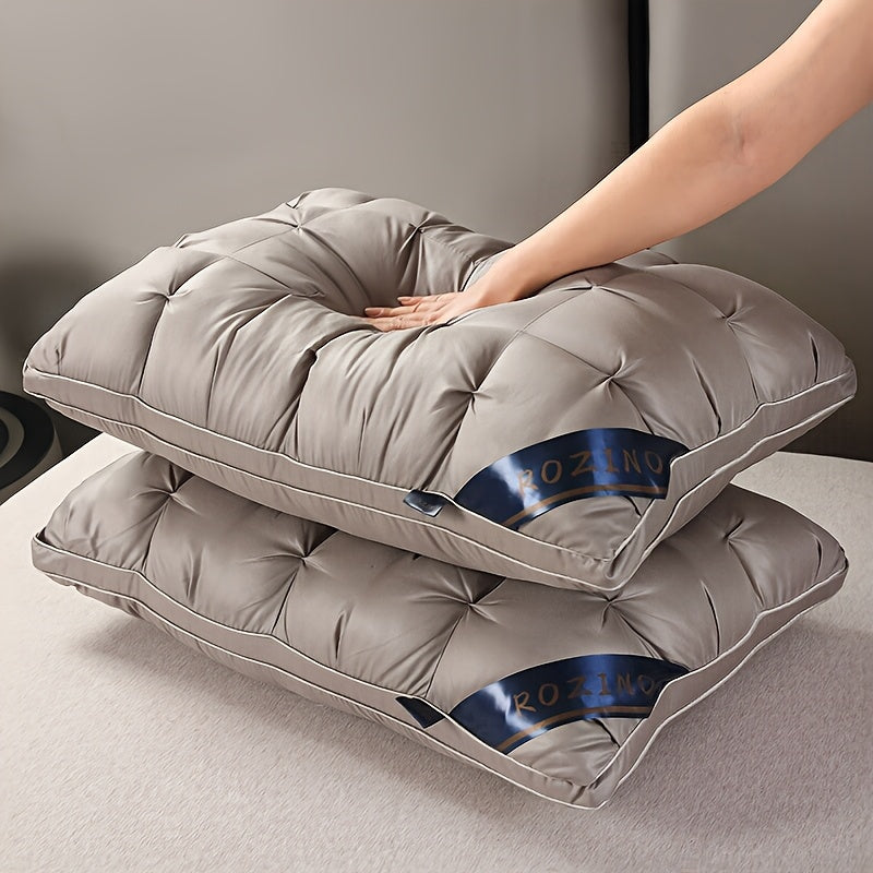 1/2pcs Luxury Hotel-Quality Pillows, Queen Size High Resilience Plush Fill, Soft Comfortable for Deep Sleep. Ideal for Side Back Sleepers, Breathable Cooling, All-Season Use, Machine Washable, Hypoallergenic Plush Cover, Cooling
