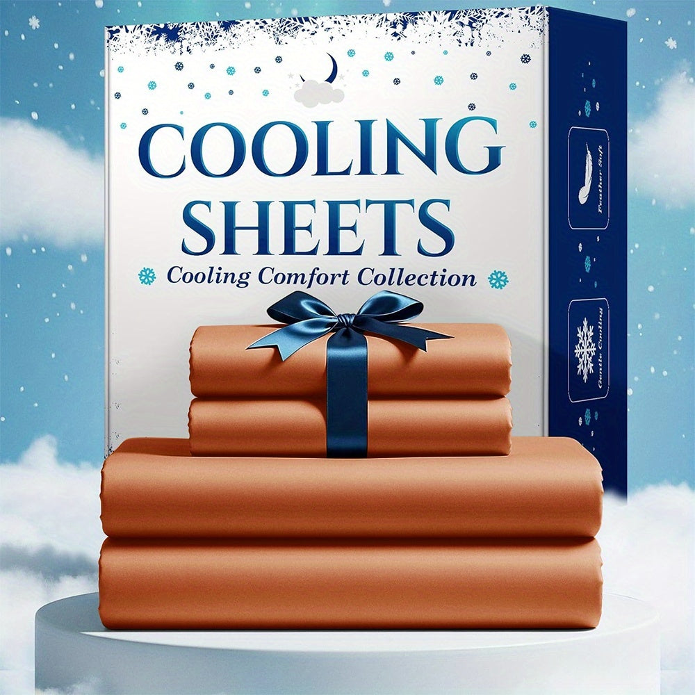 3/4pcs Cooling Bamboo Bed Sheet Set, Kids 4000 TC Extra Deep Pocket 20 Inch Bed Sheet, Luxury Soft Hotel & Cooling Sheet Set for Hot Sleepers, Wrinkle And Shrink Resistant, Fitted Sheet And Flat Sheet And Pillowcases