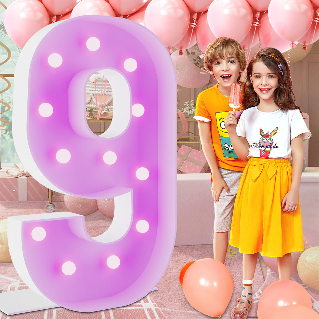 Marquee Numbers 4 feet tall 0-9 20 & 24 11 Colors & 3 flash modes