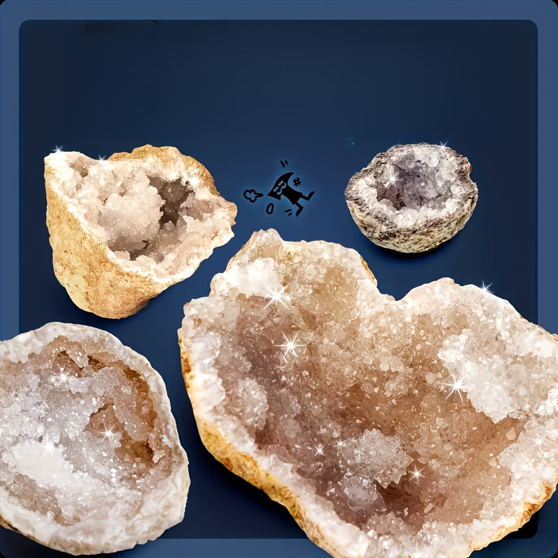 10/20pcs Natural Quartz & Agate Geode Eggs - Break-Open with Natural Mineral Formations, Crystal Specimen for Collectors, DIY Crafts & Unique Crystal Gifts (10 or 20 Geodes)