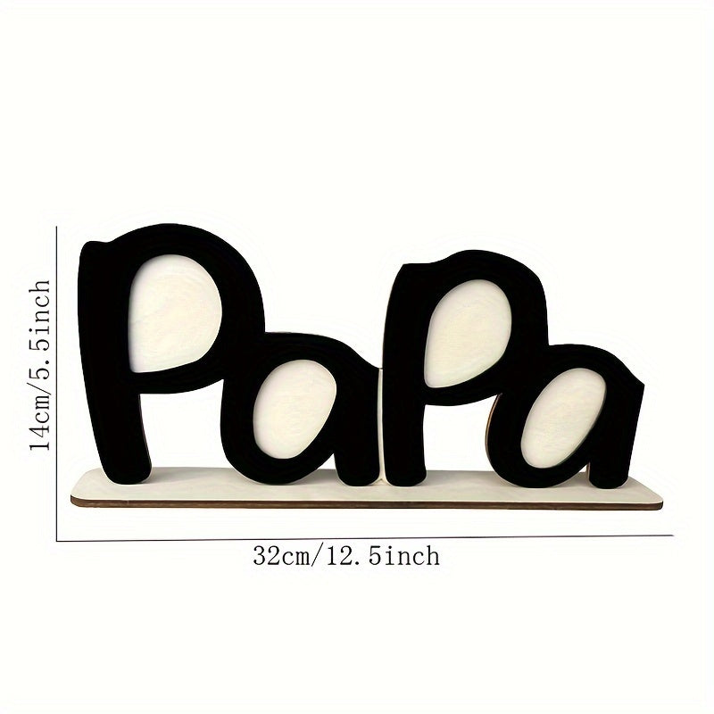 1pc "PaPa" Wooden Photo Frame - Circular Classic Design, Horizontal Desktop Display, Durable Wood Material, Sentimental Gift for Dad, Husband, Grandfather - Home Decor & Birthday Present