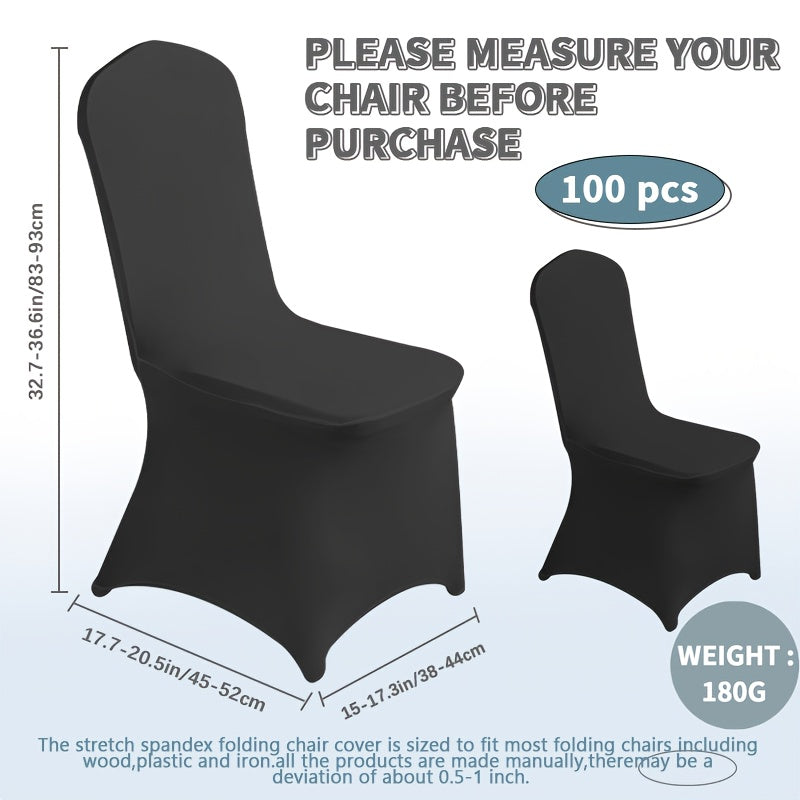 30/50/100/150pcs Elastic Spandex Banquet Chair Covers, Universal Stretch Fit Chair Protectors, Wedding Decorative Chair Covers, Suitable For Weddings, Holidays, Banquets, Parties, Celebrations, Business Meetings, Christmas