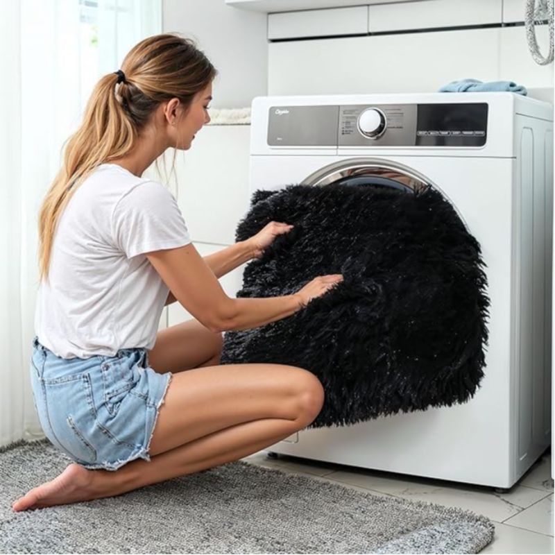 8x10 Feet Luxury Plush Large Rug For Living Room, Fuzzy Plush Large Area Rug, Fluffy Modern Non Slip Soft Furry Carpet For Bedroom Study Room Teens Dorm Home Decor Christmas Gift