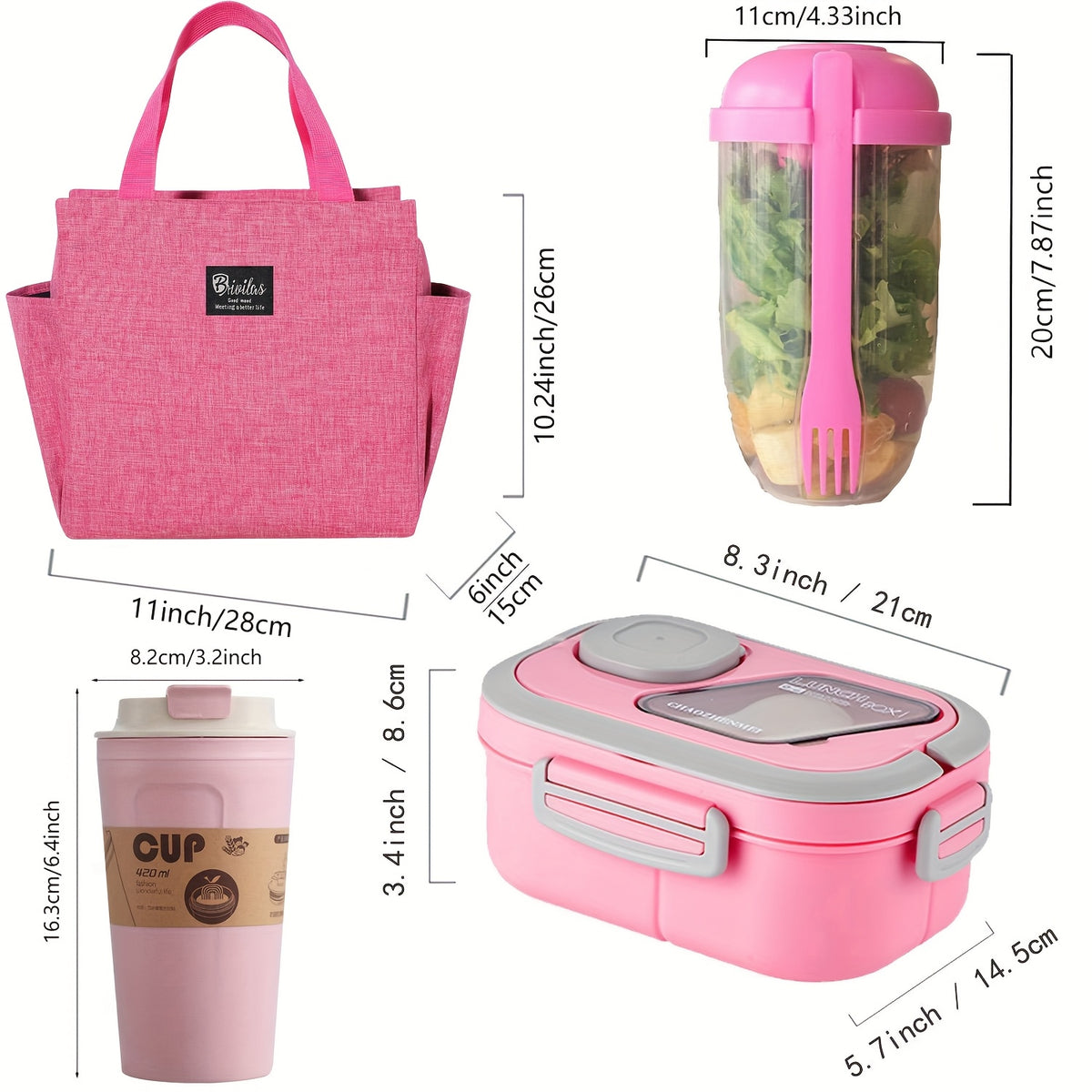 Black Friday Premium Picks- 2 Layered Multi Grid Lunch Box Set. Bento Boxes with Cup And Lunch Bag for School, Office And Outdoor Picnics. |Food Storage Container | Kitchen Accessories | Lunch Box Set/single Lunch Box|