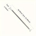 Adjustable Tension Closet Rod, Single White Retractable Metal Clothes Hanging Bar with End Supports for Wardrobe Storage and Home Organization