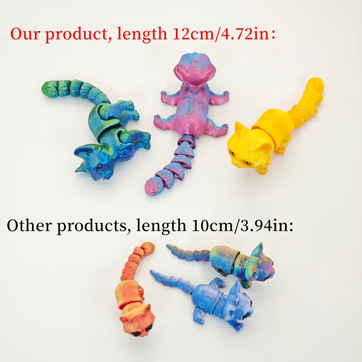 6pcs Random Color 3D Printed Cat Figurines, Cool And Realistic Decorations, with Freely Controllable Joints, Capable of Changing Into Various Poses, Suitable for Home, Desktop Display Ornaments, Adding Ambiance! Best for Christmas Teen Gift