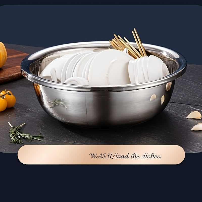 40cm/15.74" & 36cm/14.2" Extra Large Stainless Steel Mixing Bowls Heavy-Duty Deep Prep Basin For Cooking, Baking, Salad Dough | Rustproof, Dishwasher Safe Kitchen Essentials