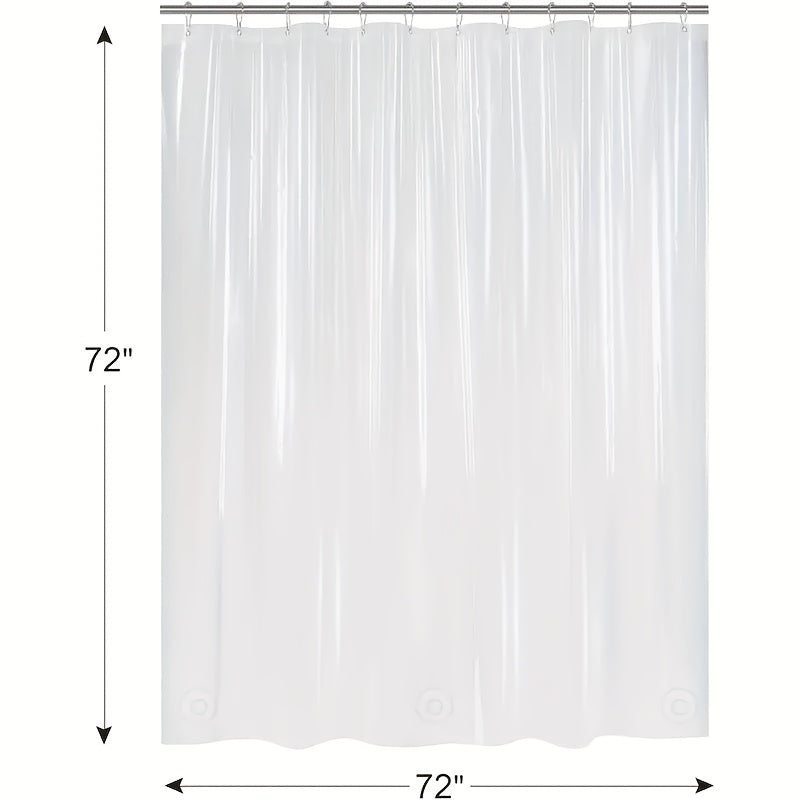 Bathroom Shower Curtain Plastic Shower Curtain Premium PEVA with Rust-Proof Grommets Clear 8G Bathroom Additions 72X72 (Randomly Gift Bath Balls)