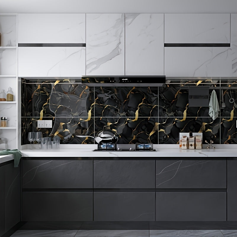 50/100pcs Stick Shower Tiles, Waterproof PVC Wall Panels, Marble Wall Tiles Self Adhesive Vinyl Backdrop for Bathroom, Kitchen, Living Room, Easy Peel & Stick, Ideal for TV Backdrop, Bathroom Wallpaper, Modern Wall Decor, Easy Installation
