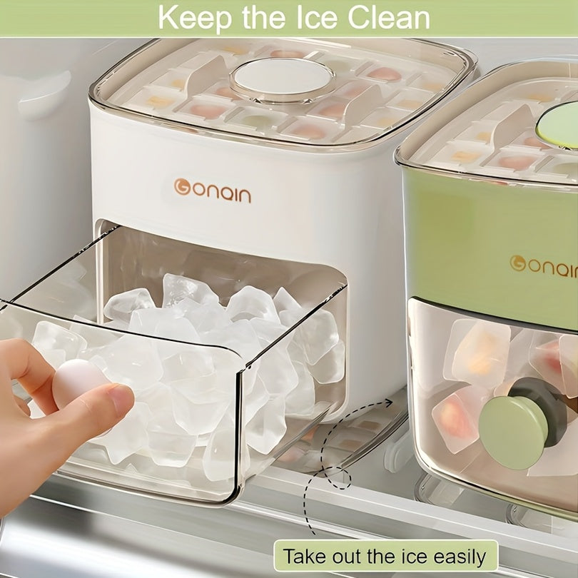 Ice Mold Designed for Making Ice at Home, 48-Compartment Cube of Ice Mold, Novelty Cube of Ice Tray with Lid, Easy Capping - Double Layer, Food Grade Plastic Storage Tray - Portable Design for Beverages, Tea & Coffee, Essential Kitchen Gadget