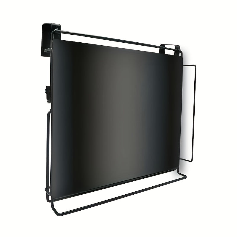 Foldable Stainless Steel Countertop Storage Rack, Silvery, Black, Kitchen Storage Rack, Cabinet Door Hanging Table Board, Bathroom Shelf, Multi-functional Hanging Cabinet Door Organizing Rack, Space-saving