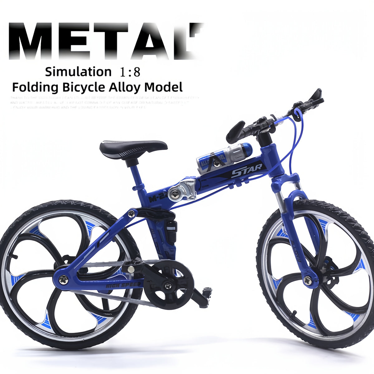 1:8 Scale Alloy Mountain Bike Model, Foldable, Available in Three Colors, Suitable as a Holiday Gift for Family, Friends, Classmates, and Colleagues for Christmas and New Year, Home, Bedroom, Living Room, and Office Decorative Craft