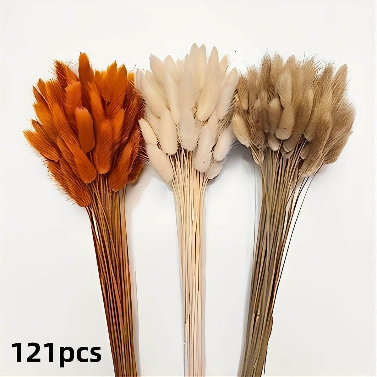 121pcs Boho Chic Artificial Pampas Grass & Rabbit Tail Bouquet - 17" Colorful Faux Floral Arransynthetic Gemstoneent for Home Decor, Ideal for Weddings & Holidays