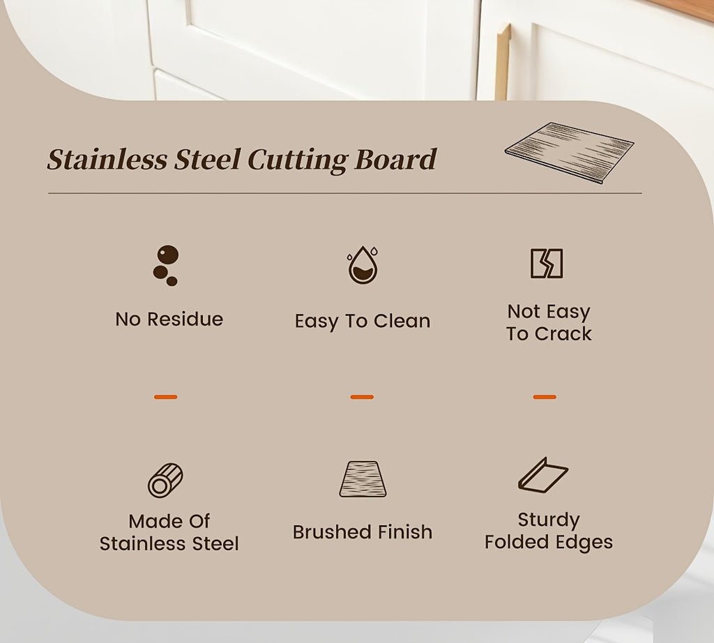 304 Stainless Steel Cutting Board Butcher Block Household Rolling Board Kitchen Supplies