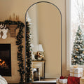 Freestanding Arched Floor Mirror, Full Length Dressing Mirror with Base in Black or Golden Options for Bedroom Outfit Checks and Living Room Home Decor