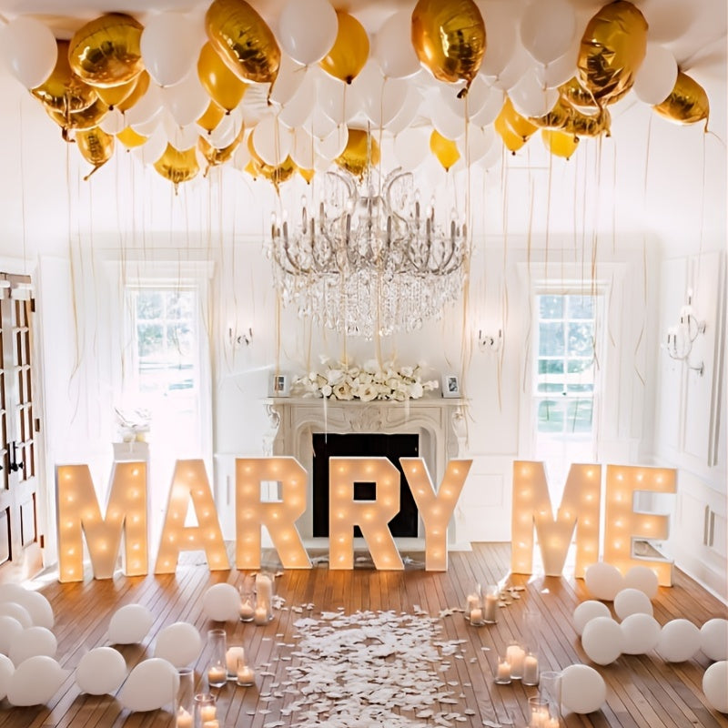 Warm White Lighted Letter Boards, 3FT GBC/MARRY ME//LOVE/HBD for Birthdays, Anniversaries & More Wall Pediments KT Board Marquee Letters Light