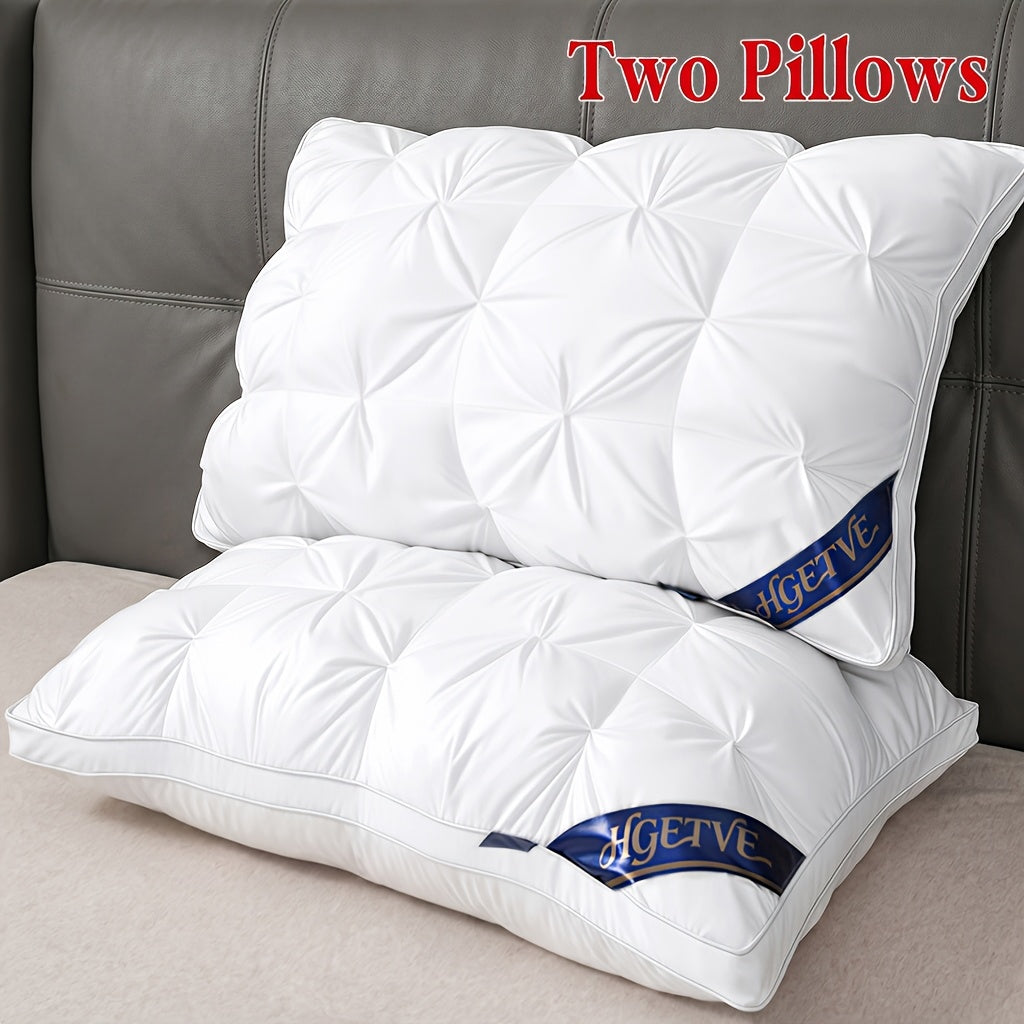 2pcs Luxury Hotel-quality Pillows, Deep Sleep Neck Pillow, High Fluffiness, Not Easy To Collapse, Suitable For All Seasons, Soft Fabric, Easy To Clean, Available In Multiple Colours And Sizes, Queen/King Size, Holiday Gift