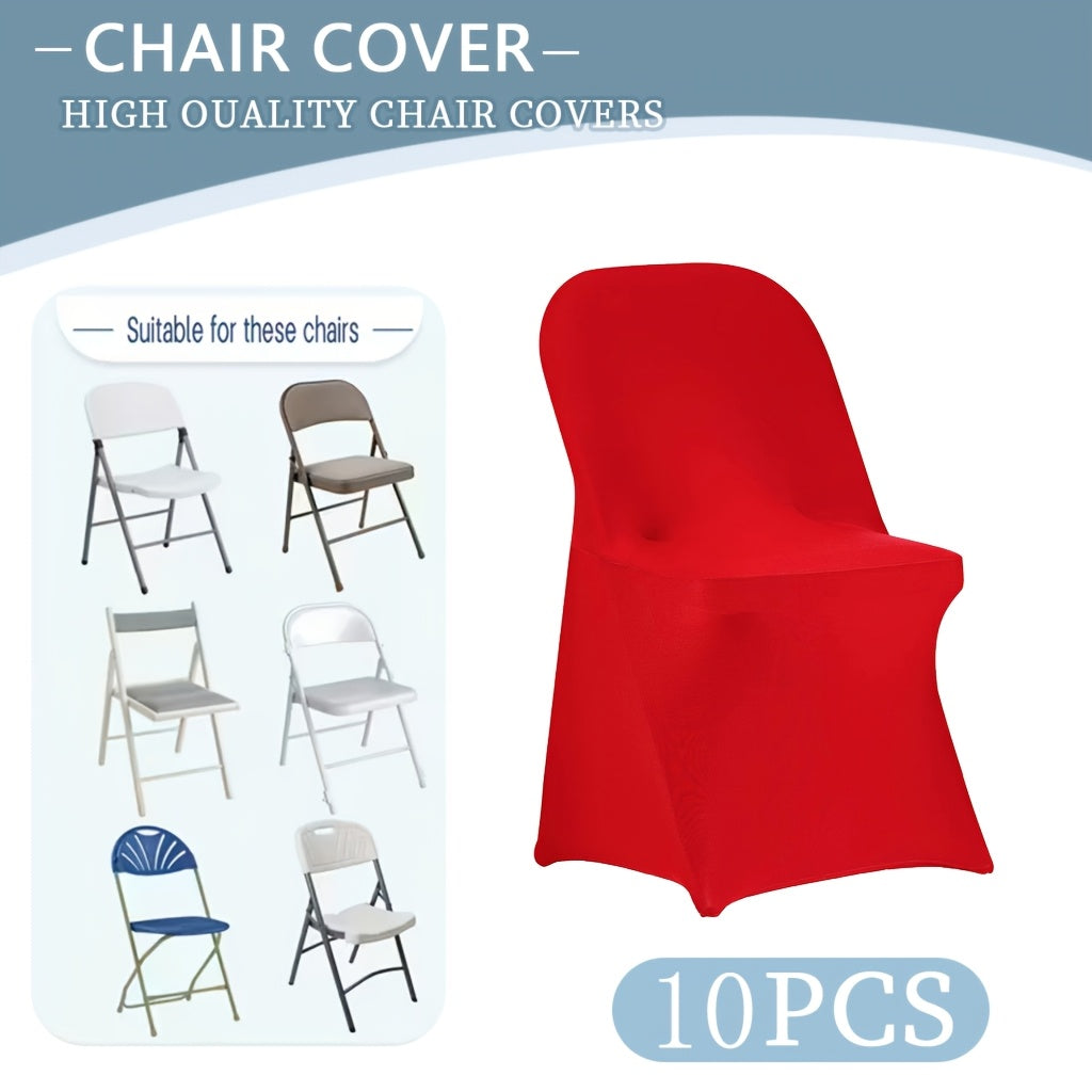 10/30/50/100pcs High-Quality Spandex Folding Chair Covers - Wedding Decorations Essential - Wedding Stuff, Perfect For Party Supplies, Birthday, Camping & Halloween Decor