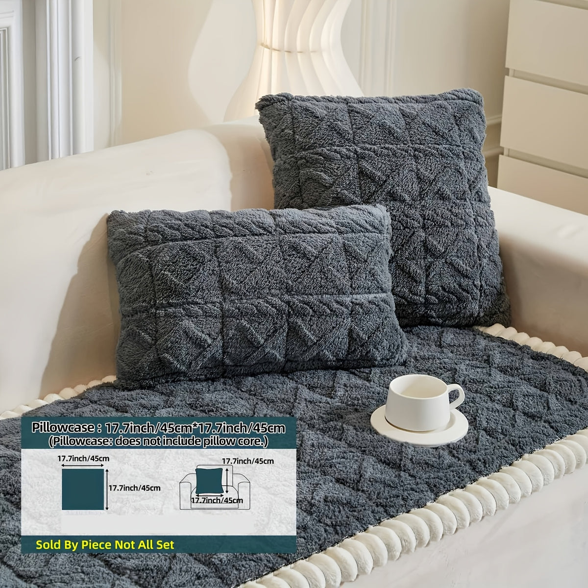 1pc Autumn And Winter Thick Bohemian Style Quilted Sofa Cover with Ruffles, Made Of One-piece Plush Fabric, Machine Washable, Suitable for Anti Slip Protection Of Pets, And Suitable for Decorating Armchairs to 4-seater Segmented Sofas
