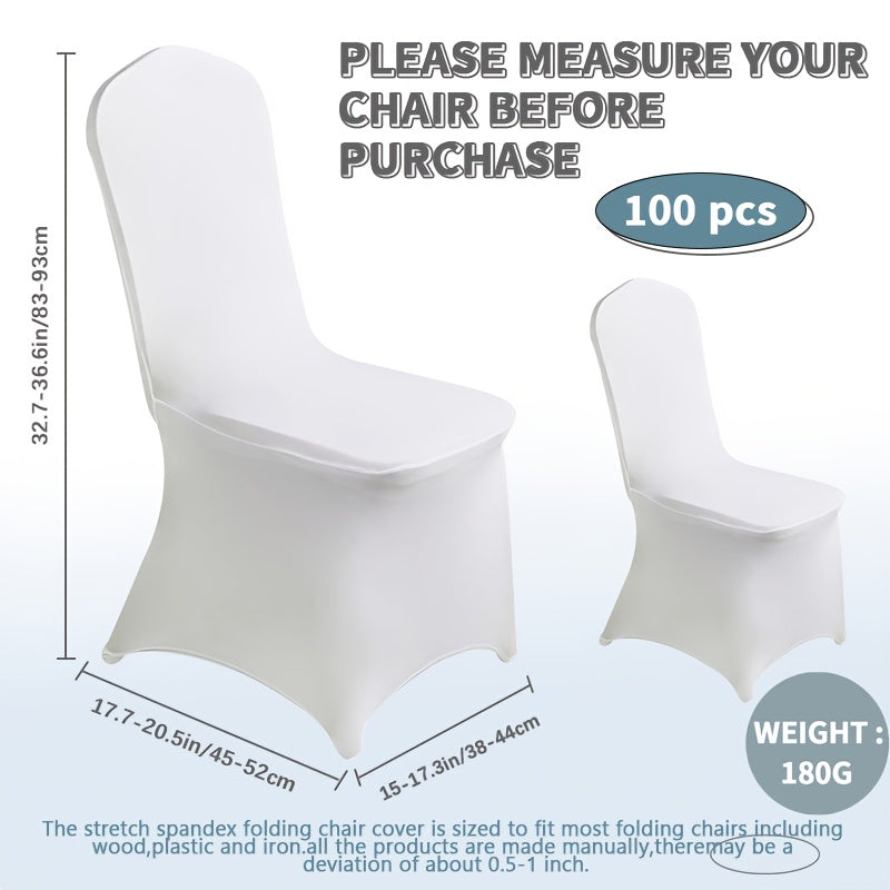 30/50/100/150pcs Elastic Spandex Banquet Chair Covers, Universal Stretch Fit Chair Protectors, Wedding Decorative Chair Covers, Suitable For Weddings, Holidays, Banquets, Parties, Celebrations, Business Meetings, Christmas