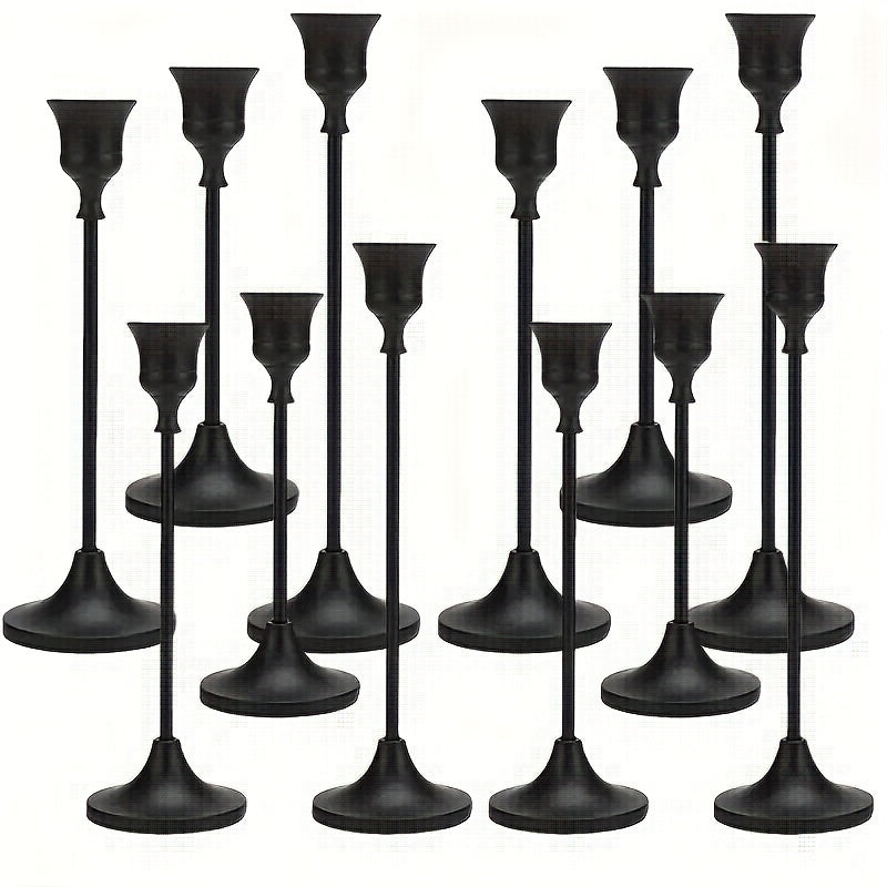 12pcs/6pcs Metal Bell Candlestick, Christmas, Halloween Table Decoration, Candlelight Dinner Photo Props, Anniversary Wedding Decoration, Home Hotel Decoration, Birthday Gift, Suitable for Table Center Decoration, Wedding, Catering, Party (Without Candle)