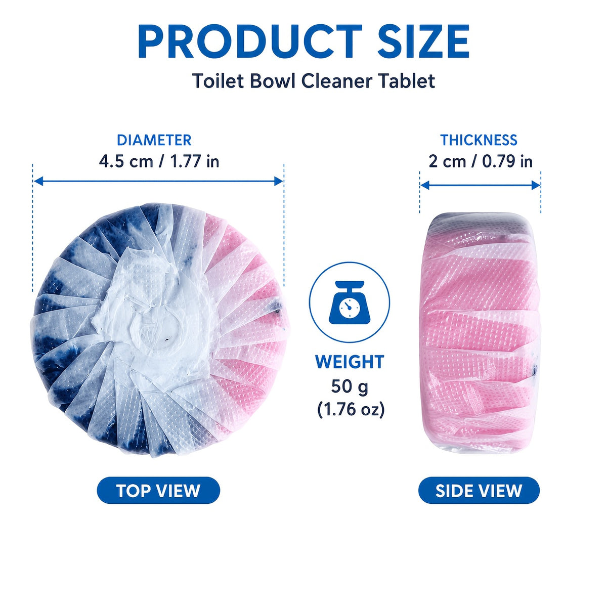 Automatic Toilet Bowl Tablets Suitable for Household Toilets - Cherry Blossom Scent Suitable for Plastic Tank Cleaners, Dual Color Water Soluble Film with Urine Scale Remover, Long Lasting Fragrance Tablets for Deep Stain Elimination