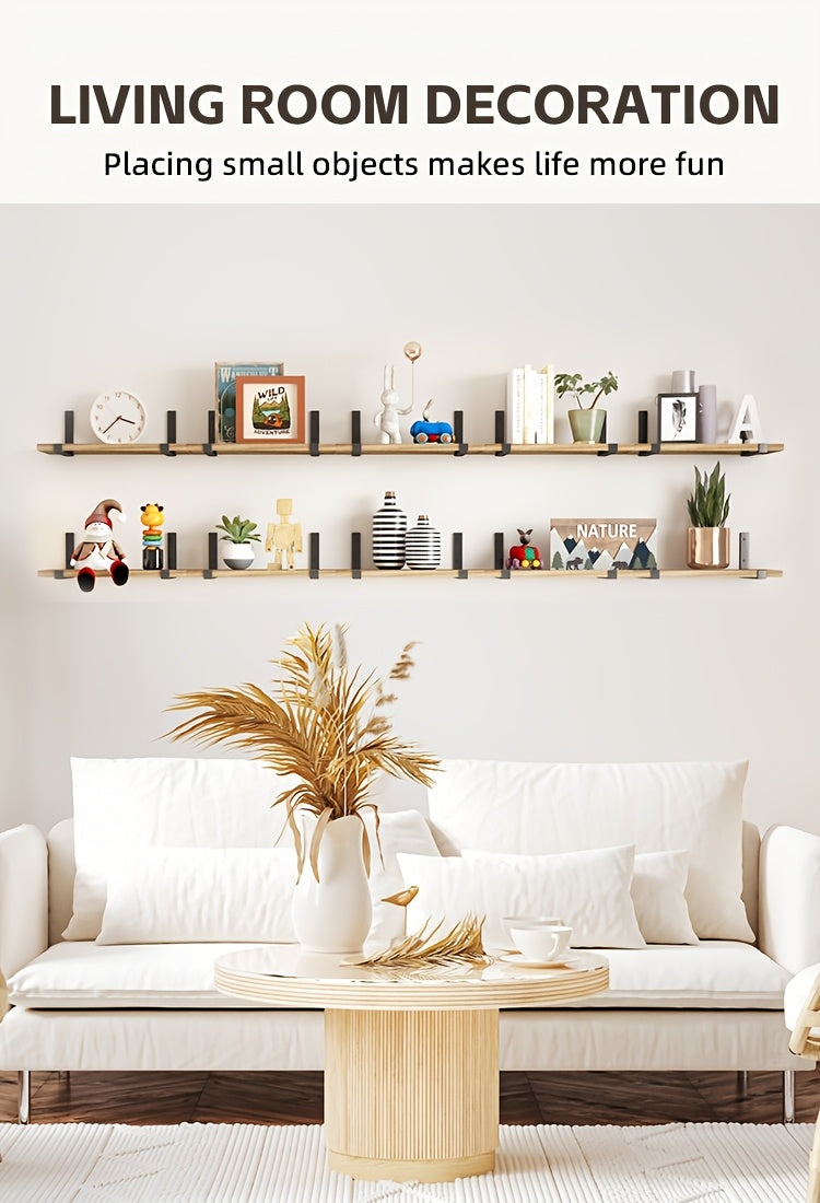 Floating Shelves 10-Piece Set, 15.8 x 5.9 Inch Wall Display Shelves for Books, Small Plants, Photos and Collectibles in Bedroom, Kitchen and Living Room