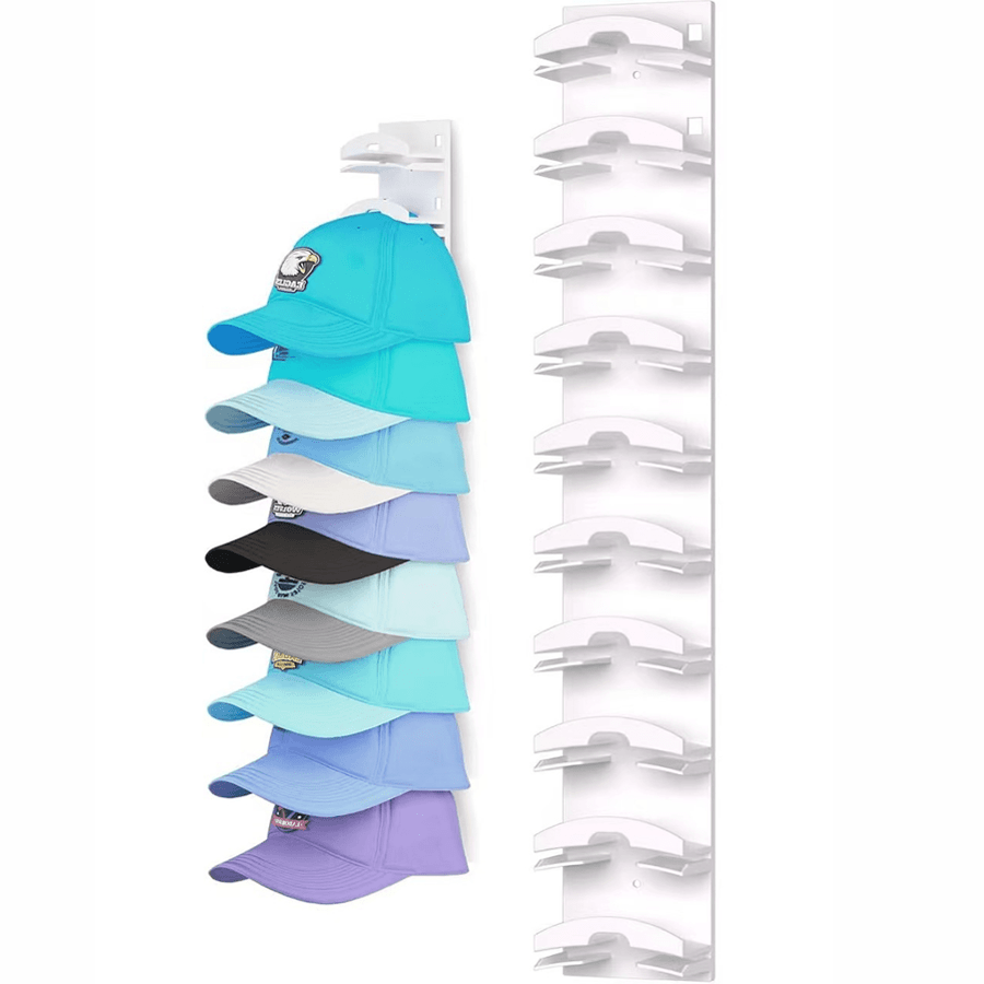 Baseball Cap Rack, Multi-functional Adhesive or Wall-drilled Installation Cap Rack, Multi-layer Cap Storage, Durable Plastic, Wall-mounted Cap Hook That Can Hold up to 20 Caps, Suitable for Closet Doors and Bedrooms, Cap Storage Organizer, a Must-hav