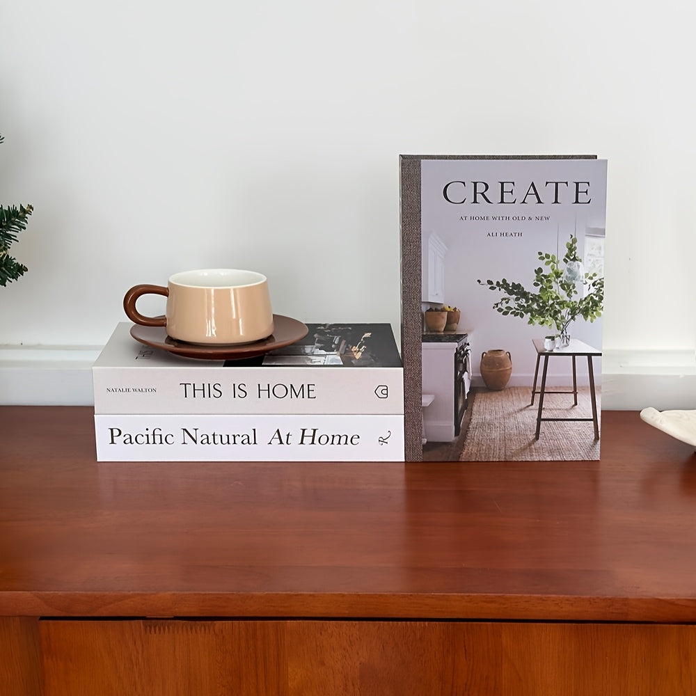 3pcs Minimalist Tree Style Fake Book Decor Coffee Table Decoration Books Suitable for Bedroom, Living Room, Office