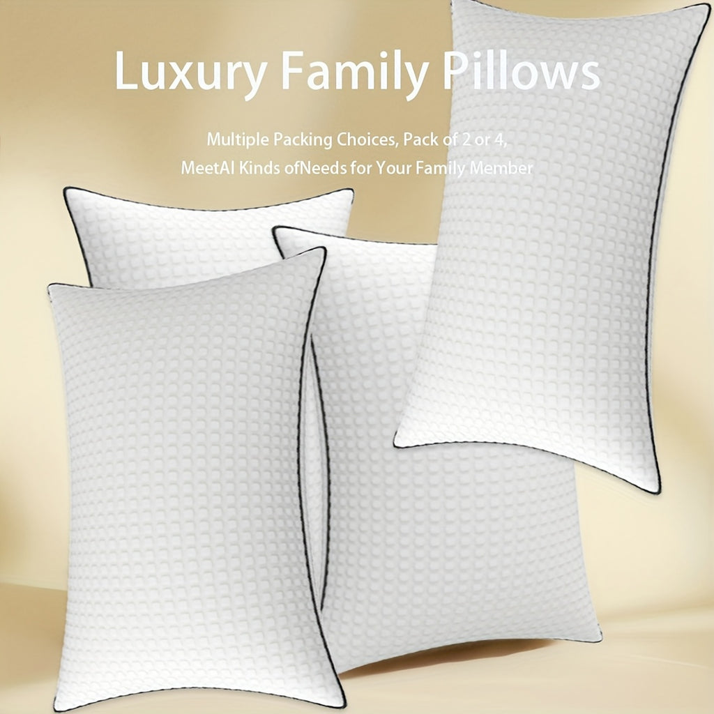 2-Pack Cooling Hollow Fiber Pillows | Ultra-Soft Polyester Fiber Fill | 3D Airflow Technology | Hotel-Grade Breathable Support | All-Season Comfort | 20x30 Inches | White