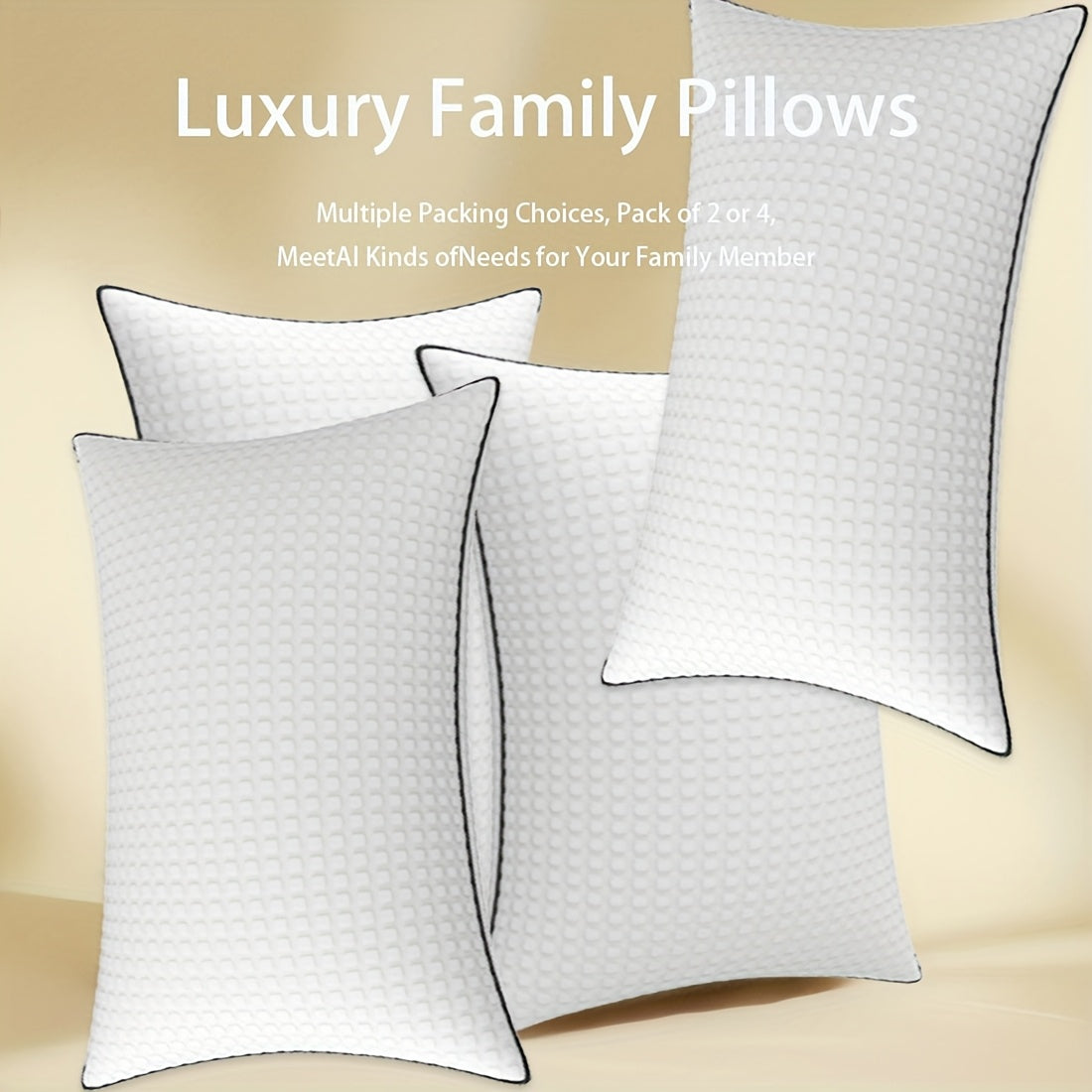 2-Pack Cooling Hollow Fiber Pillows | Ultra-Soft Polyester Fiber Fill | 3D Airflow Technology | Hotel-Grade Breathable Support | All-Season Comfort | 20x30 Inches | White