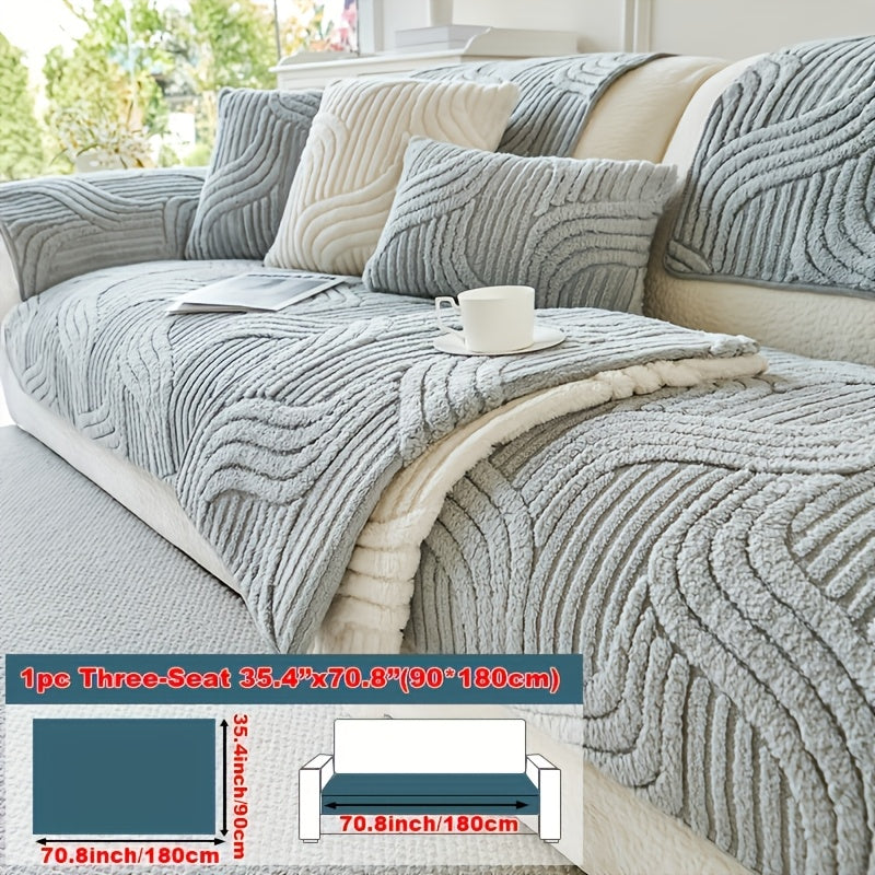 Modern Luxury Faux Non-Slip Sofa Pad, Bohemian Plush Slipcover, Non-slip, All Season, Easy Care, Machine Washable, Pet Friendly, Soft And Comfortable - Perfect for Living Rooms, Bedrooms, Office Home Decor