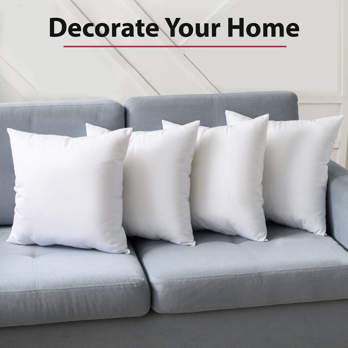 Lux Decor 4/8 Pack Throw Pillows - Down Alternative Pillow Inserts For Decoration - Throw White Pillows For Bed & Couch, Luxury Soft Fluffy Pillows For Living Room, Hypoallergenic Filled Square Cushion Throw Pillow, Washable & Cozy Bedroom Accessories