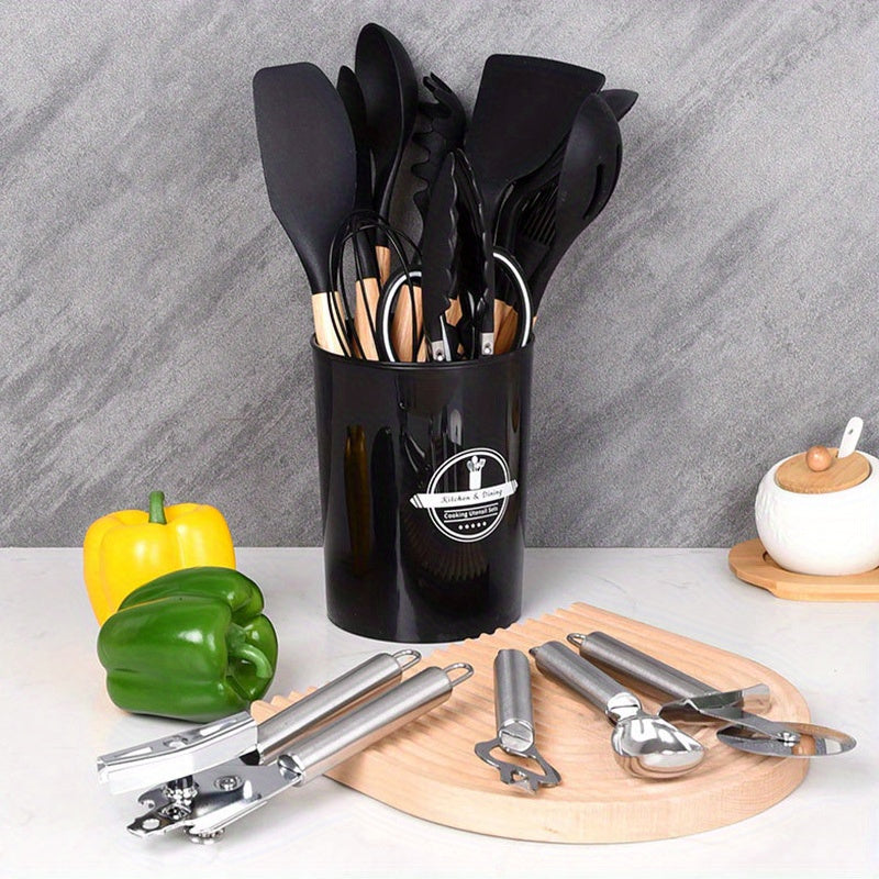 37/44pcs Complete Silicone Kitchen Cooking Utensil Set, Ultra Cost-Effective All-In-One Kitchen Gadgets, High Heat Resistant Non-Stick Cookware Tools, Dishwasher Safe, Ideal for Cooking Beginners And Kitchen Enthusiasts, Perfect Holiday Gift