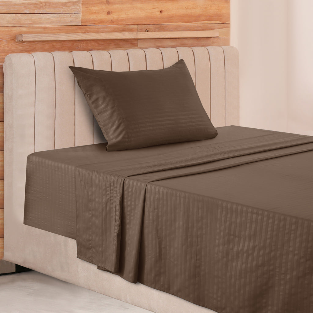 Lux Decor 4/3 Pieces Striped Bed Sheets Set - Hotel Luxury Sheets, Deep Pocket Up to 16 Inches, Extra Soft, Breathable Cooling Sheet & Pillowcases, Easy To Fit, Wrinkle Free, Fade & Stain Resistant Bedding Set