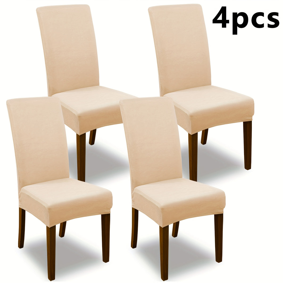 4pcs Set/6pcs Set Milk Elastic Home Kitchen Dining Chair Slipcover, Chair Cover, Furniture Protector For Wedding Office Living Room, Easy To Install, Suitable For Any Dining Chair.Halloween Gift, Halloween Home Decorations