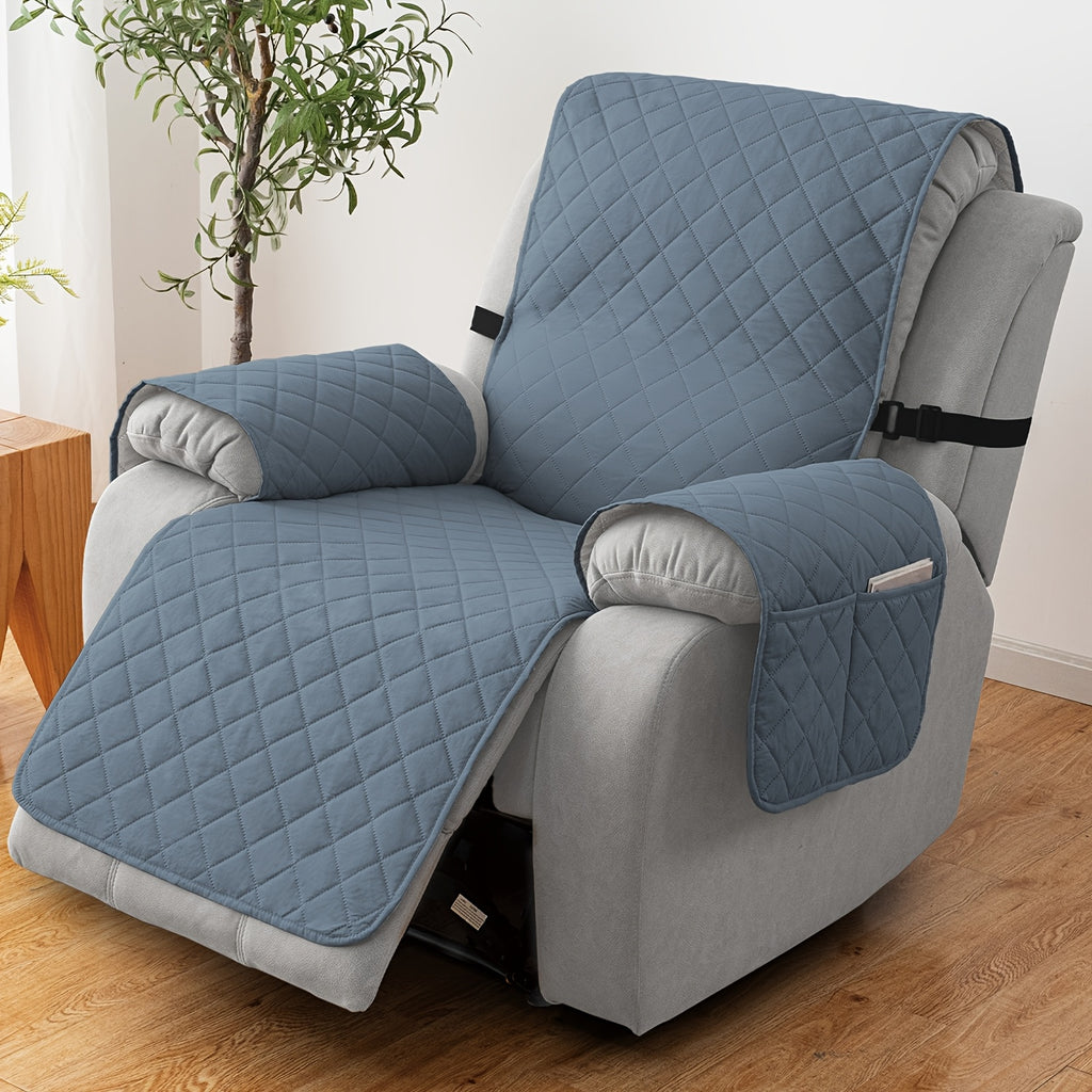 1pc 100% Non-Slip Recliner Chair Cover Sofa Slipcover, Pet Cover For Large Recliner With Elastic Straps, Washable Chair Seat Cover Recliner Chair Furniture Protector, Recliner Compatible, Valentine'S Day Home Decorations