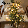 Eucalyptus Garland Lights, 4-Pack Battery-Powered Leaf String Lights with 80 Warm Lights and 315-Inch Total Length for Table Centerpieces and Indoor Decor