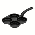 4-Cup Egg Frying Pan, Nonstick Cast Iron Omelette and Pancake Skillet with Single Handle for Electric Stoves and Everyday Breakfast Cooking