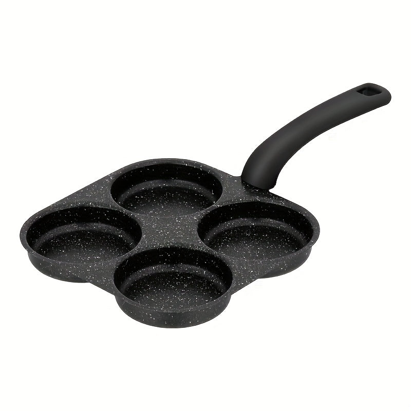 4-In-1 Cast Iron Omelette Pan, Non-Stick Single Handle Frying Pan, Dishwasher Safe, Compatible with Electric Stove, Kitchen Gadgets for Pancakes, Omelettes, Etc